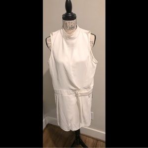 “Top shop” white turtleneck belted romper